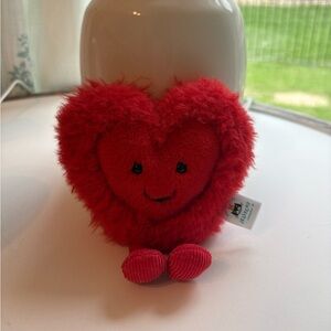 Jellycat furry red heart- rare